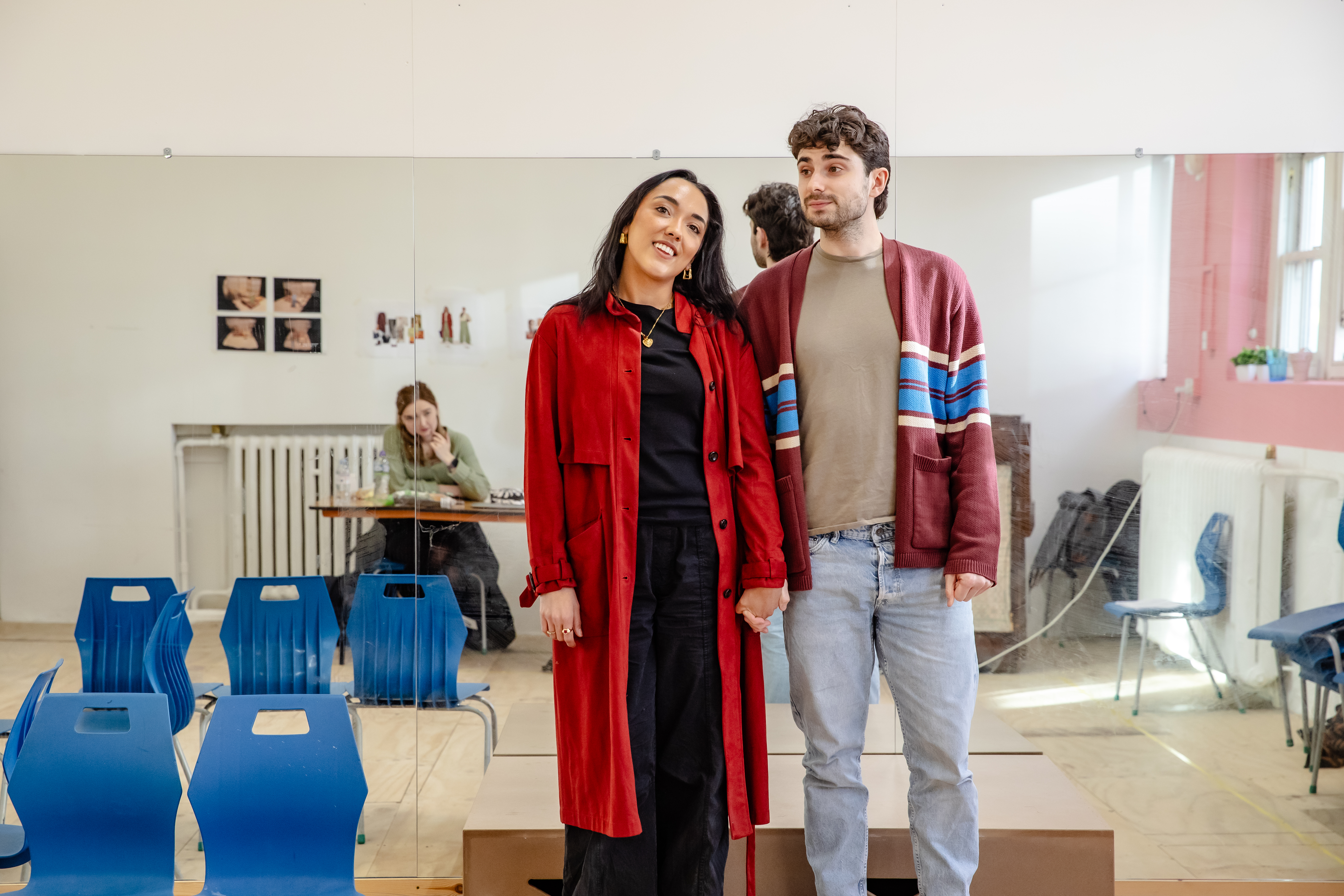 Grace Mouat and Jacob Fowler in rehearsals