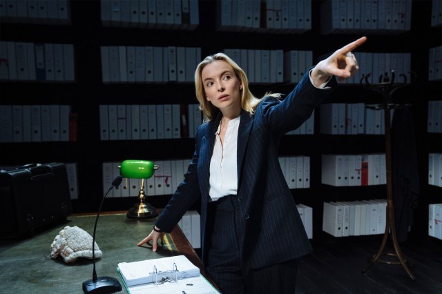 Jodie Comer in a scene from the West End production of Prima Facie