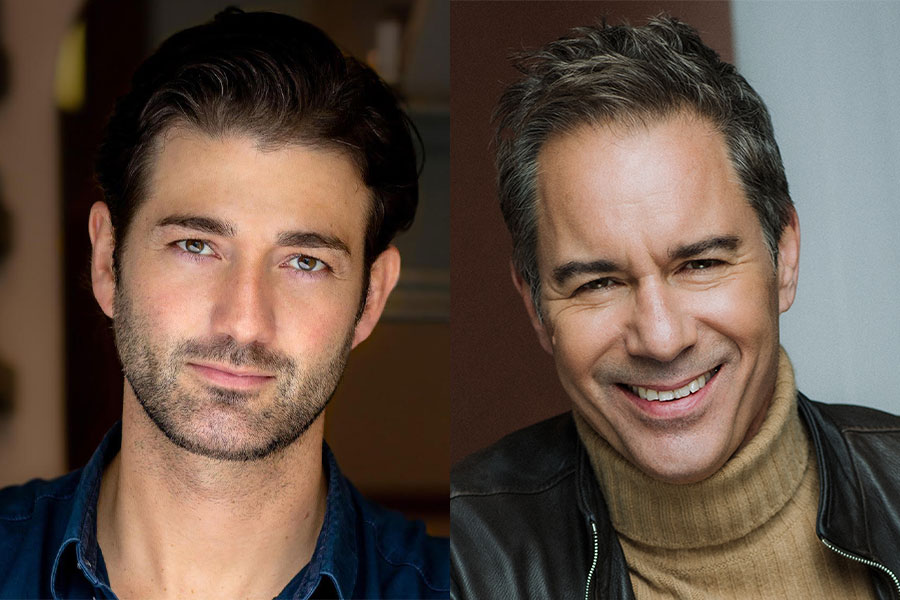 Headshots of Oliver Tompsett and Eric McCormack