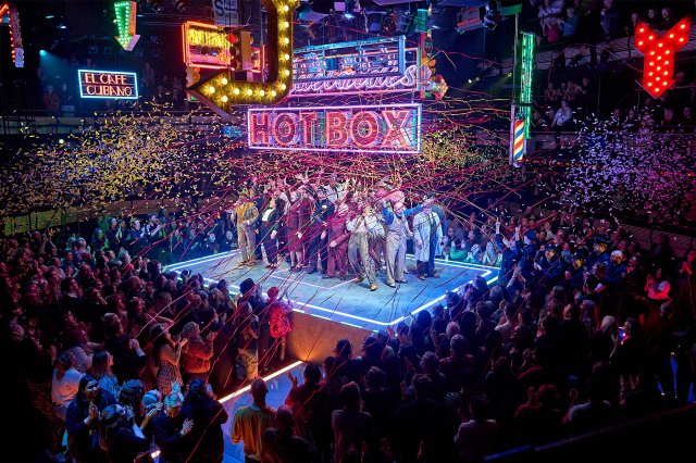 A scene from Guys and Dolls at the Bridge Theatre