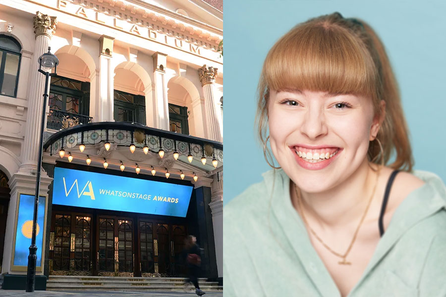 The exterior of The London Palladium and a headshot of Abbie Budden