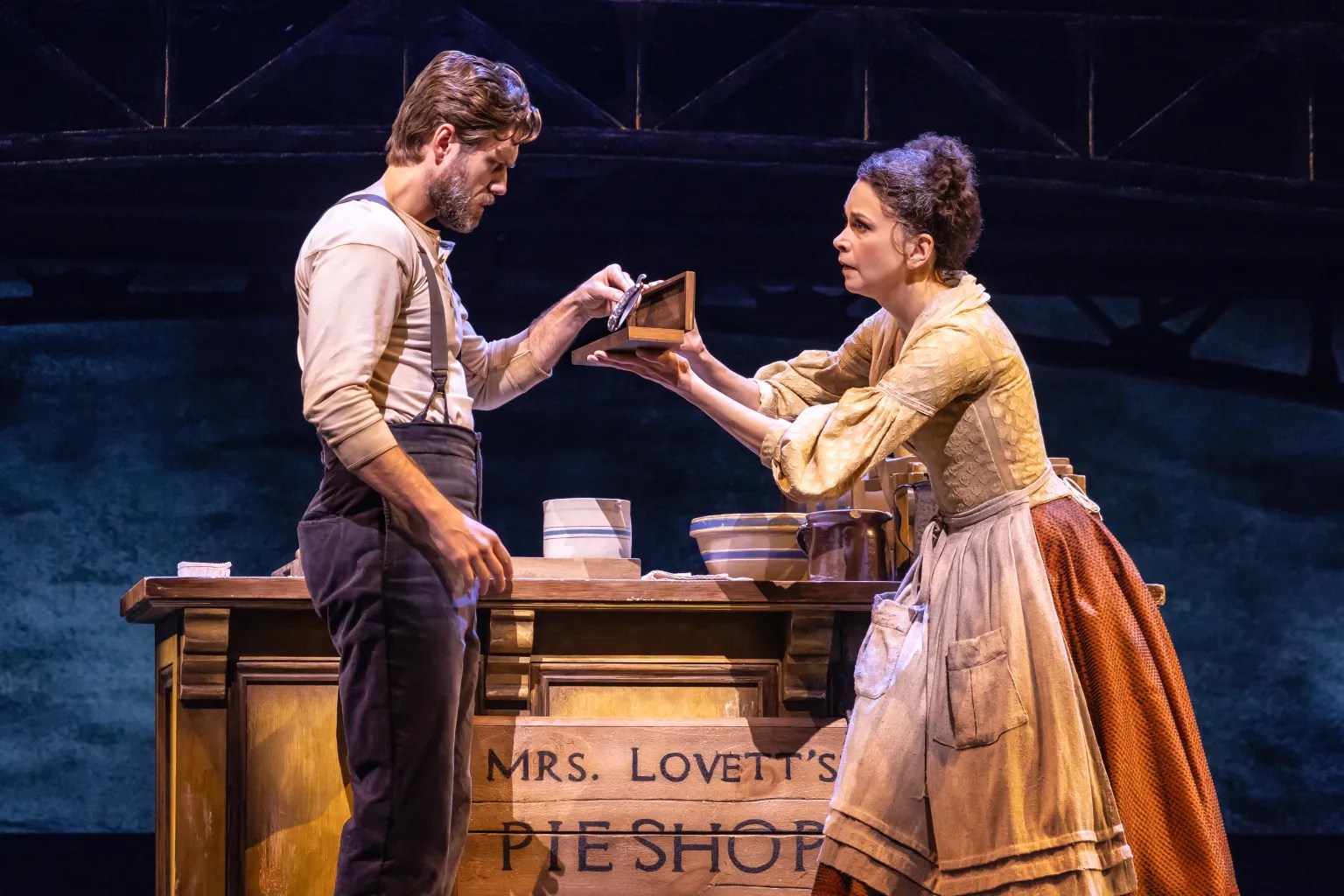 Aaron Tveit and Sutton Foster in the 2023 Broadway production of SWEENEY TODD Photo by Matthew Murphy and Evan Zimmerman 1.jpg