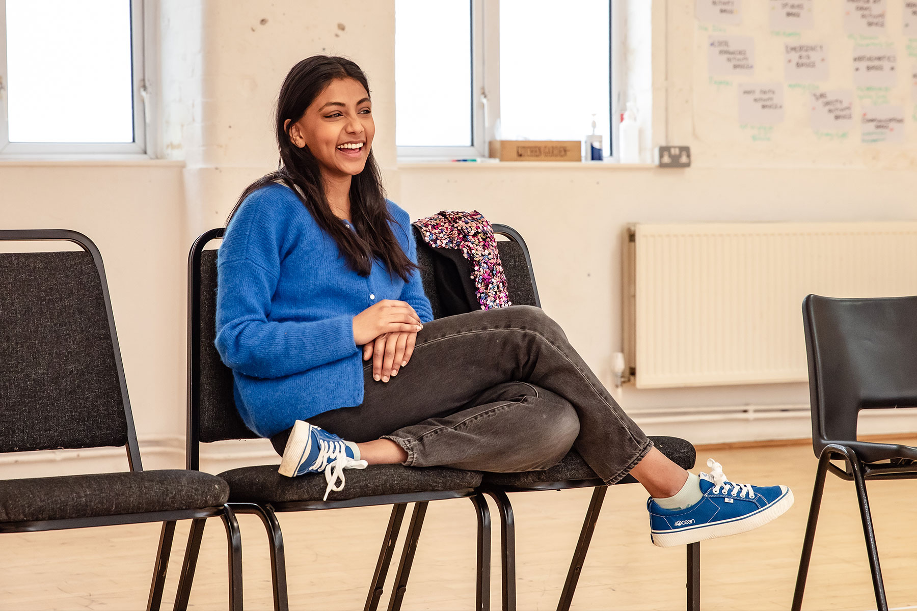 Charithra Chandran in rehearsals for Instructions for a Teenage Armageddon