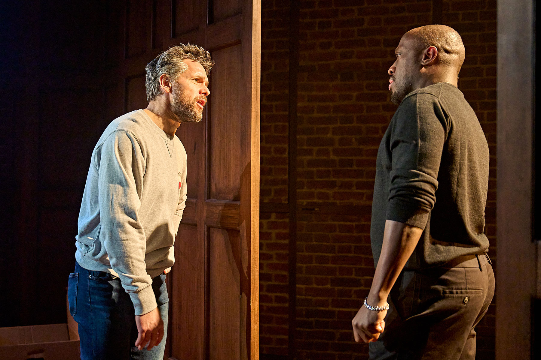Julian Ovenden and Giles Terera in a scene from Power of Sail at Menier Chocolate Factory