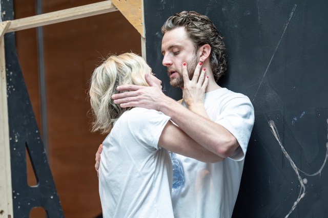 Denise Gough and Ryan Hutton in rehearsals for People, Places & Things in the West End. Credit Marc Brenner. 2310