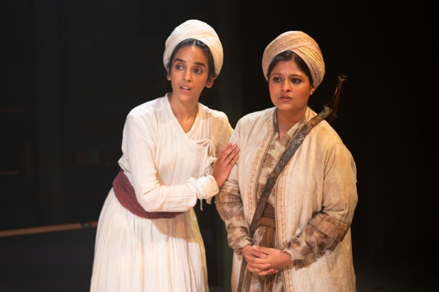 Tanya Katyal and Aarushi Riya Ganju in a scene from Testmatch at the Orange Tree Theatre in Richmond