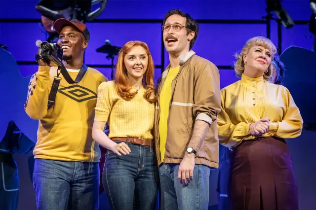 Lejaun Sheppard, Evelyn Hoskins, Charlie McCullagh and Gillian Hardie in a scene from 42 Balloons at the Lowry