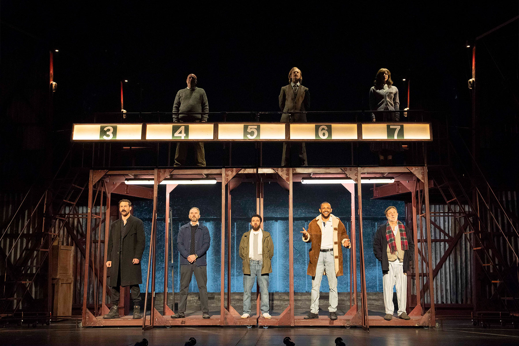The cast of Boys from the Blackstuff at the National Theatre