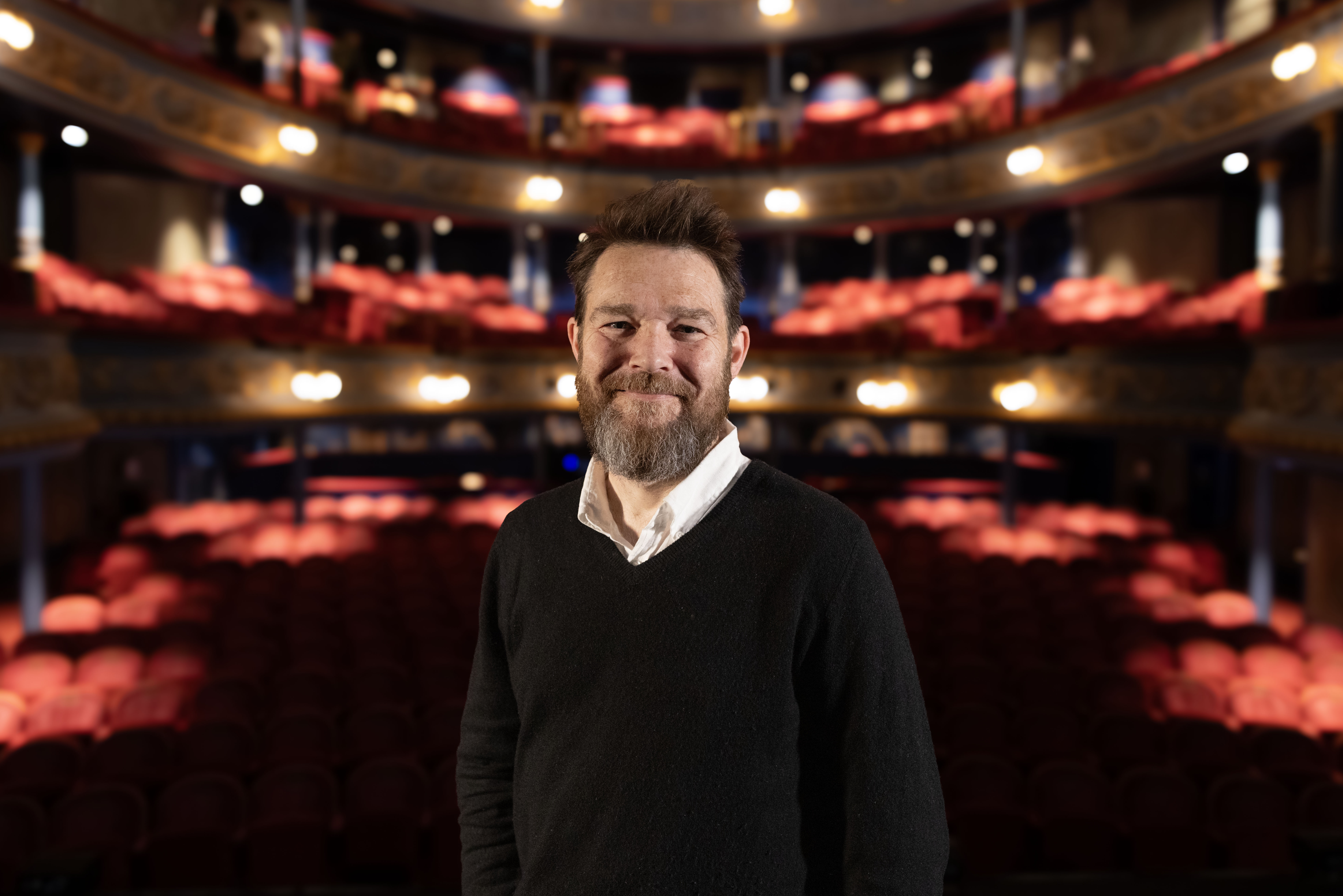 David Greig in the auditorium of the Royal Lyceum Theatre Edinburgh