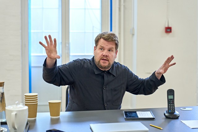James Corden in rehearsals for The Constituent at the Old Vic