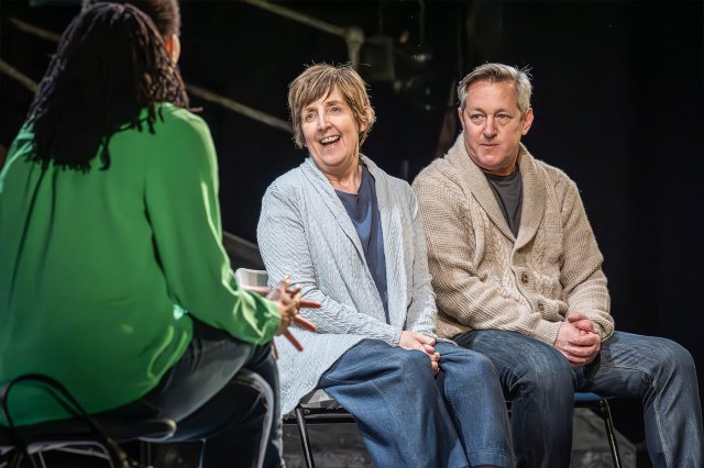 Shalisha James-Davis, Julie Hesmondhalgh and Tony Hirst in a scene from Punch at Nottingham Playhouse