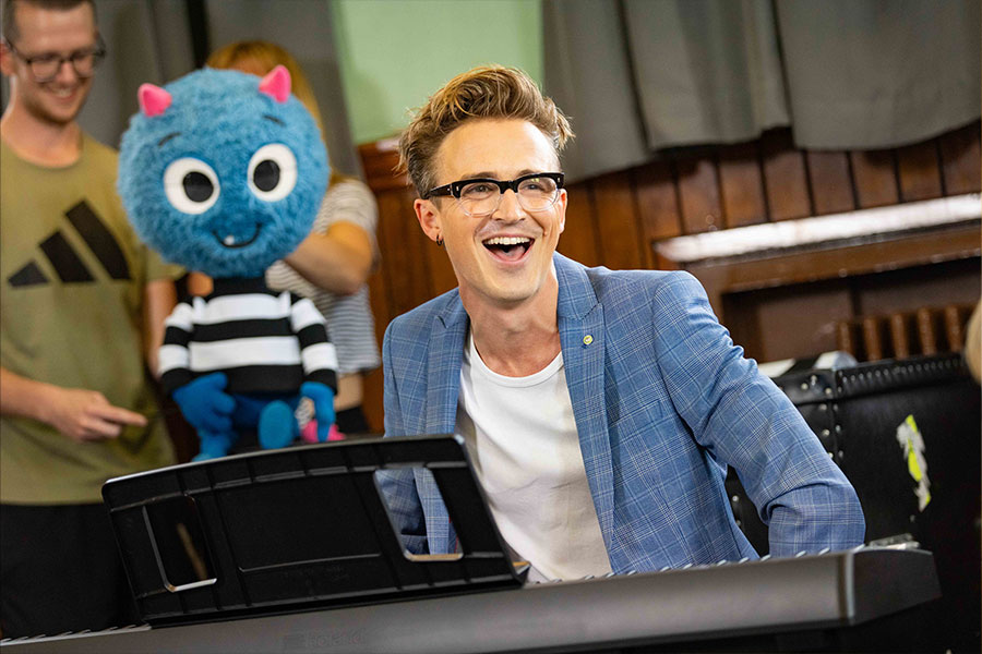 Tom Fletcher in the rehearsal room, image supplied by the production