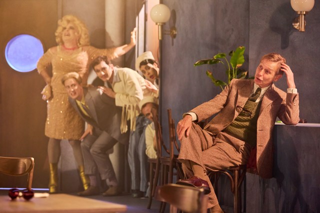 Twelfth Night. Richard Cant (Malvolio) and cast. Credit Richard Lakos. 1