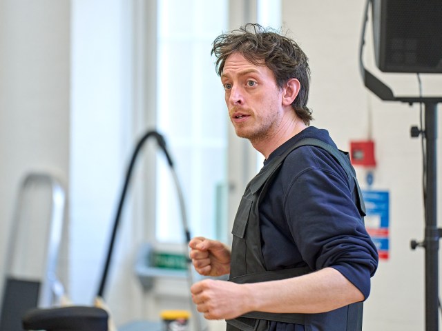 Zachary Hart in rehearsals for The Constituent at the Old Vic