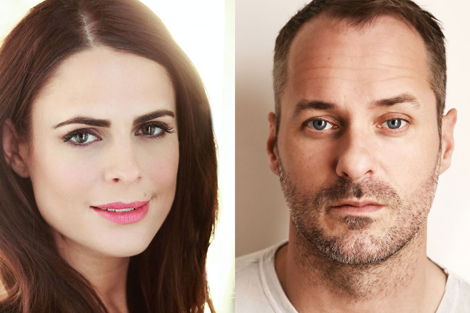 Susie Amy and Declan Bennett, headshots supplied by the production