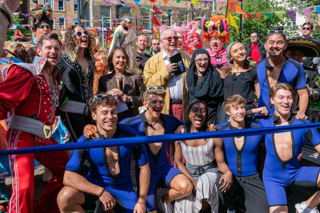 The cast of Mamma Mia! at last year's West End flea market © Bonnie Britain