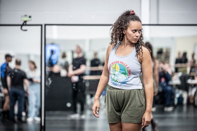 Jocasta Almgill in rehearsals for A Chorus Line