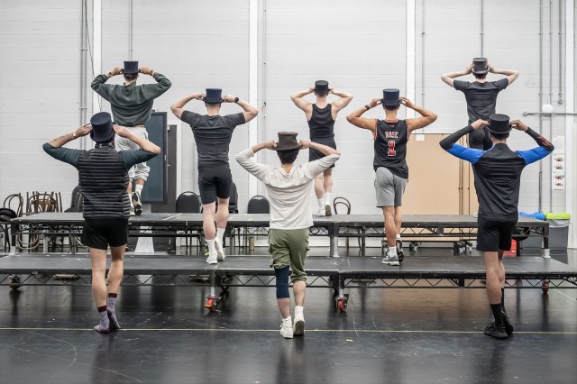 The cast of A Chorus Line in rehearsals