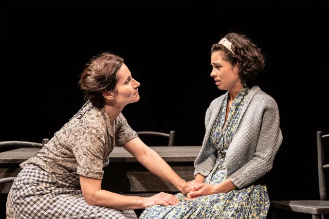Kate Fleetwood and Nia Towle in a scene from A View from the Bridge at Theatre Royal Haymarket