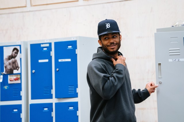 Branden Cook in rehearsals for SKELETON CREW Donmar Warehouse photo by Helen Murray