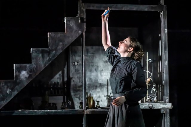 Ailsa Davidson in a scene from the Marie Curie musical at Charing Cross Theatre