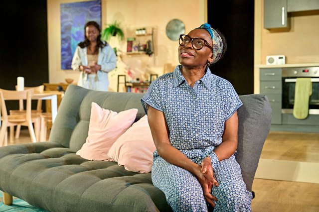 Tiwa Lade and Rakie Ayola in a scene from My Father’s Fable at the Bush Theatre