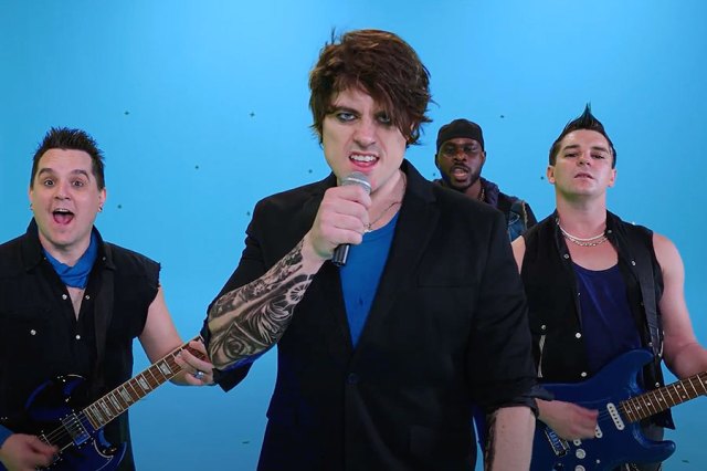 Four of the leads from Frozen – still from the video