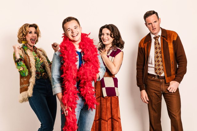 Genevieve Nicole, Joseph Peacock, Rebecca Trehearn and Mathew Craig in Becoming Nancy costumes
