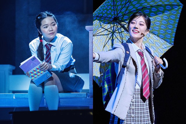 Rachel Clare Chan and Si-in Park (as Tsubaki Sawabe) in the London and Seoul productions of Your Lie in April