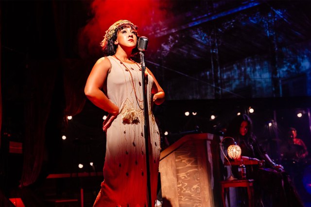 Daielle Steers in a scene from A Night with Janis Joplin at the Peacock Theatre in London