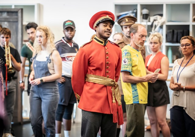 Daniel Rock and the cast of War Horse in rehearsals. Credit Pamela Raith Photography. 087