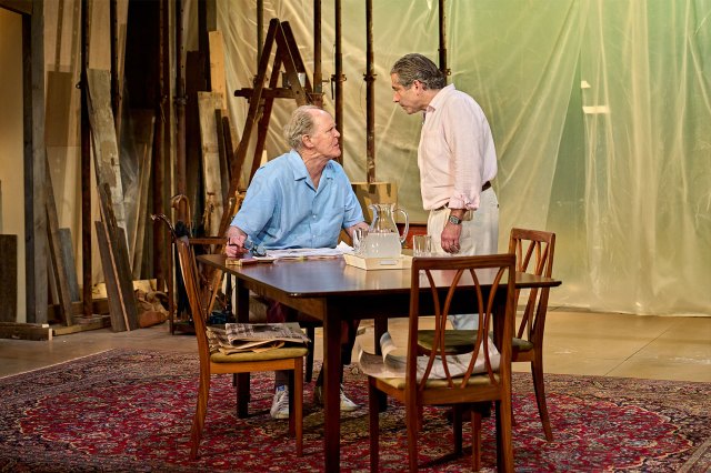 John Lithgow and Elliot Levey in a scene from Giant at the Royal Court Theatre