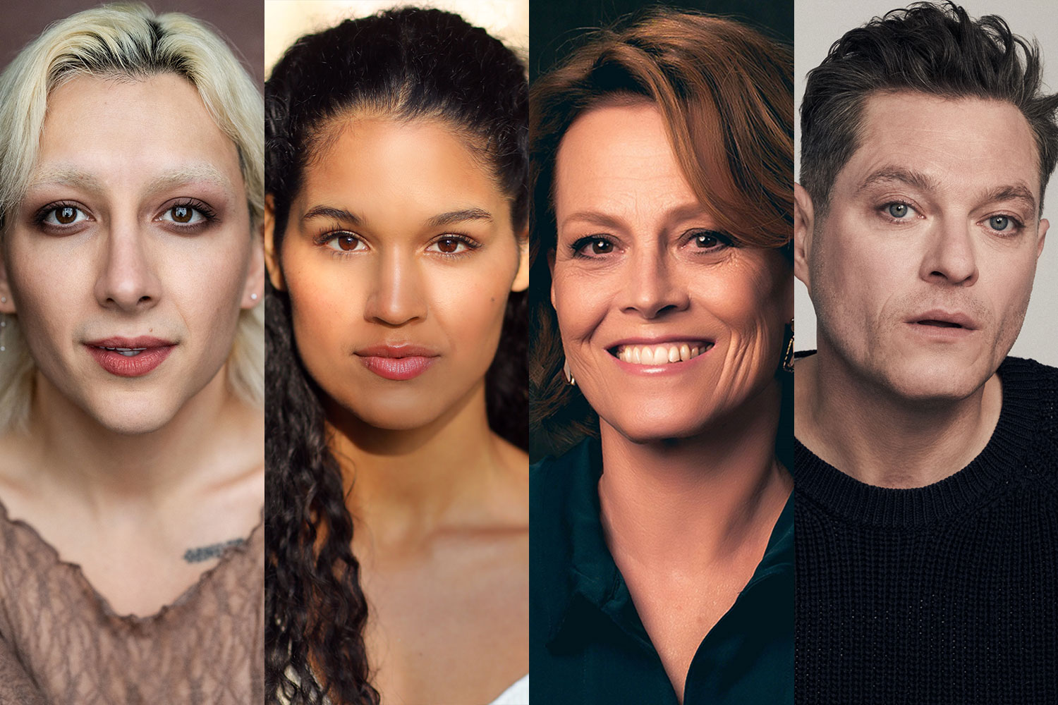 Mason Alexander Park, Mara Huf, Sigourney Weaver and Mathew Horne