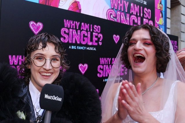 Lucy Moss and Toby Marlow at the opening night of Why Am I So Single? at the Garrick Theatre