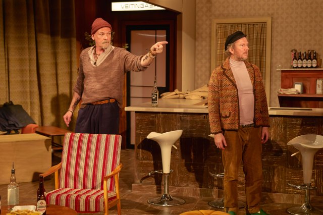 Paul Hickey and Matt Sutton in a scene from Reykjavik at Hampstead Theatre