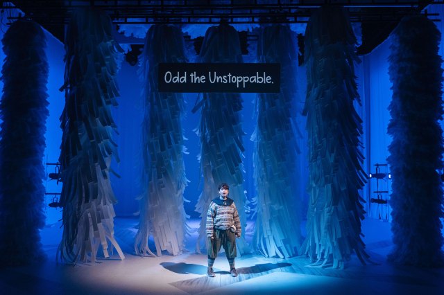 Archee Aitch Wylie in a scene from Odd and the Frost Giants at London's Unicorn Theatre