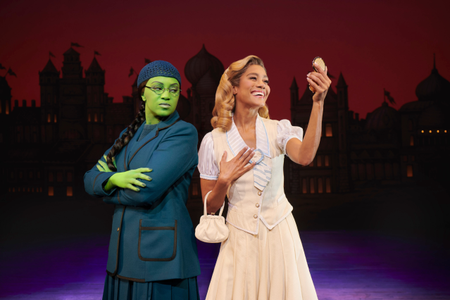 Alexia Khadime and Lucy St Louis as Elphaba and Glinda