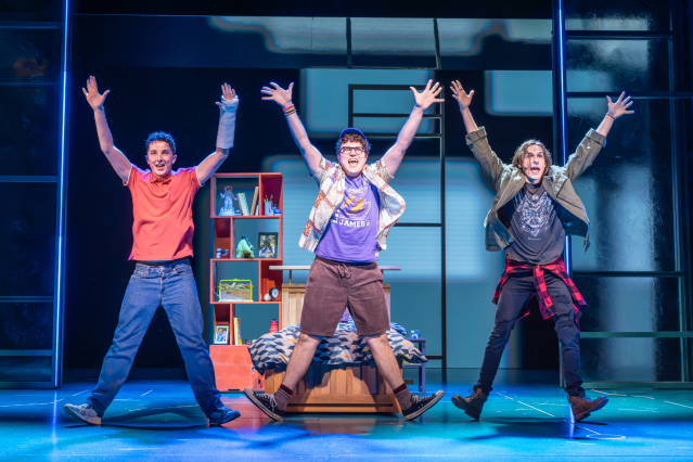 Ryan Kopel (Evan Hansen), Tom Dickerson (Jared Keinman) and Killian Thomas Lefevre (Connor Murphy) in Dear Evan Hansen
