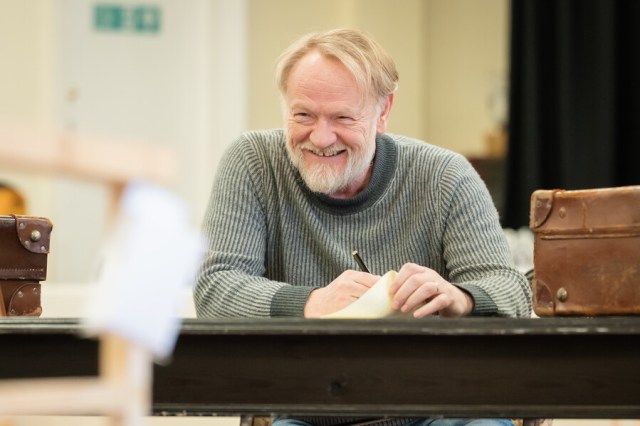 An actor in a rehearsal room