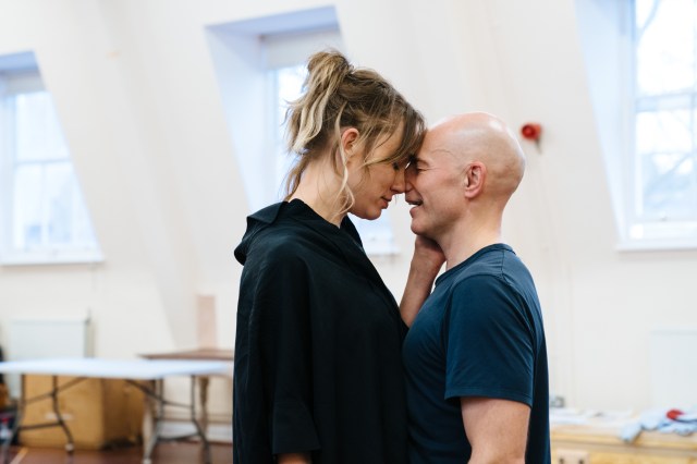 Ruta Gedmintas and Daniel Evans in rehearsals for Edward II