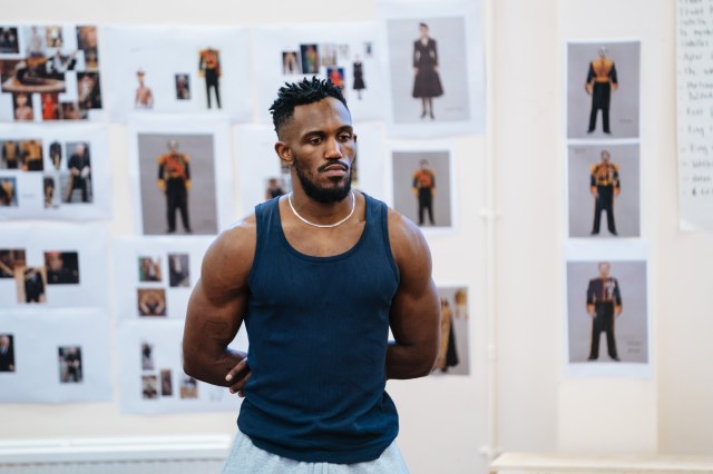 Eloka Ivo in rehearsals for Edward II,