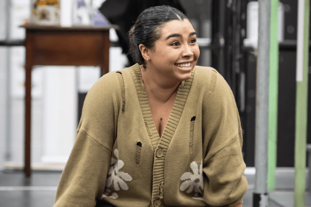 Courtney Bowman in rehearsals for Kinky Boots