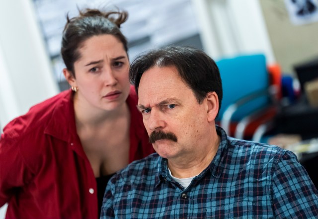 Elisabeth Snegir (Olga Dovzhenko), Peter Fobes (Joseph Stalin) credit Tristram Kenton