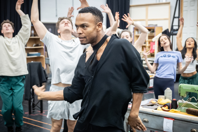 Johannes Radebe in rehearsals for Kinky Boots