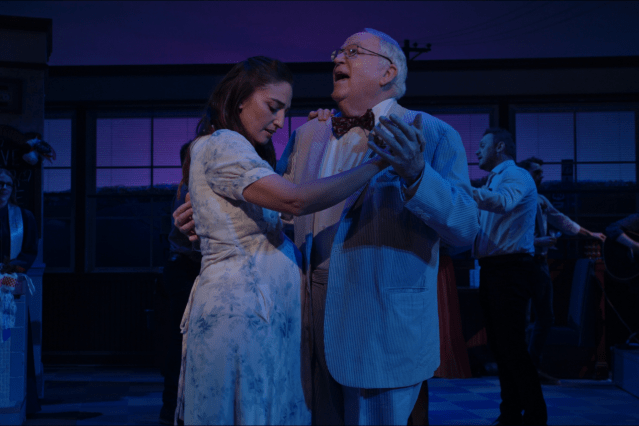 Jenna dances with old Joe in the diner