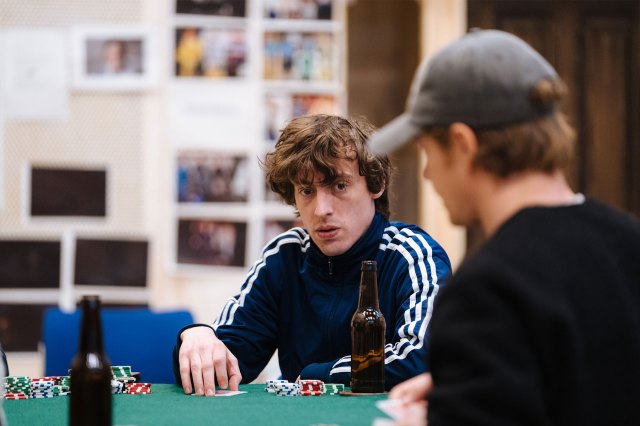 Kasper Hilton-Hille in rehearsals for Dealer's Choice