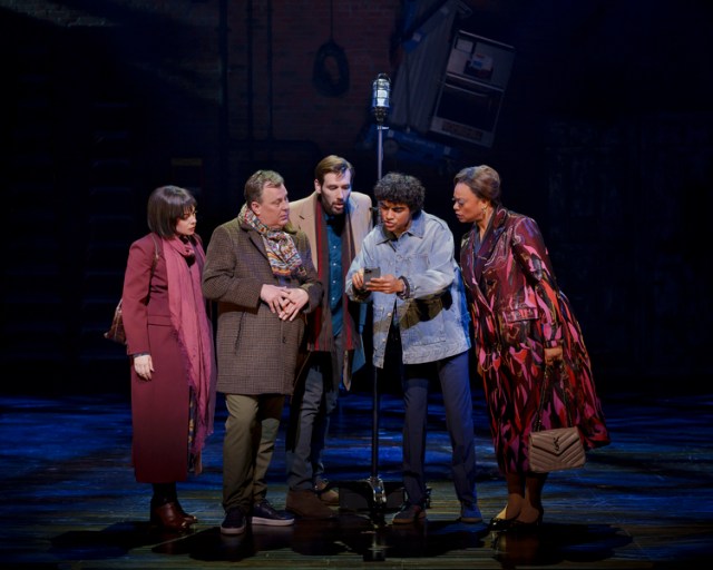 Krysta Rodriguez (Tracy), Brooks Ashmanskas (Nigel), John Behlmann (Jerry), Nicholas Matos (Scott) and Jacqueline B. Arnold (Anita) in Smash, © Paul Kolnik