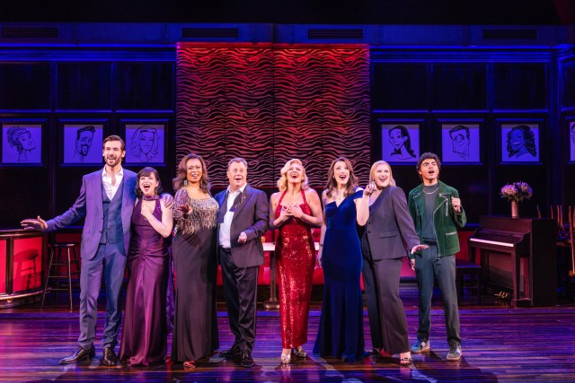 ) John Behlmann (Jerry), Krysta Rodriguez (Tracy), Jacqueline B. Arnold (Anita), Brooks Ashmanskas (Nigel), Robyn Hurder (Ivy Lynn), Caroline Bowman (Karen), Bella Coppola (Chloe), and Nicholas Matos (Scott) in Smash, © Matthew Murphy