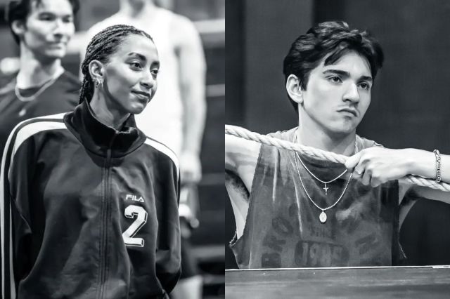 Bella Brown and Diego Andres Rodriguez in rehearsals for Evita, Marc Brenner Bella Brown and Diego Andres Rodriguez in rehearsals for Evita, Marc Brenner