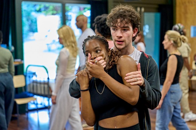 Corinna Brown, Noah Valentine and cast in rehearsals for Noughts & Crosses (c) Manuel Harlan (30)